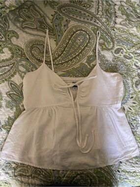 Old Navy White Tie-Front Spaghetti Strap Camisole
